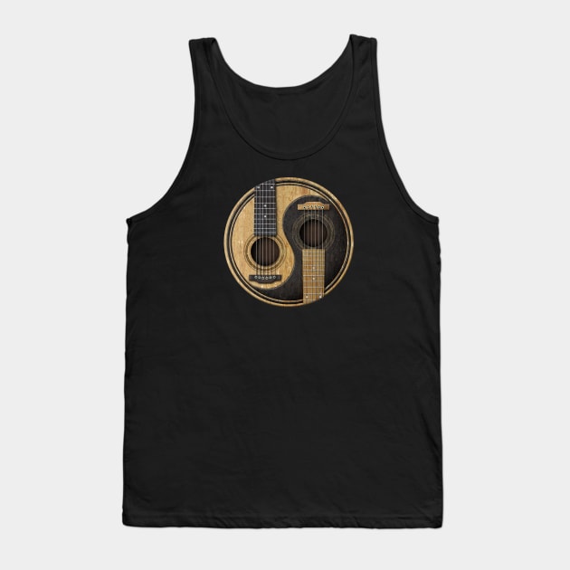 Old and Worn Acoustic Guitars Yin Yang Tank Top by jeffbartels